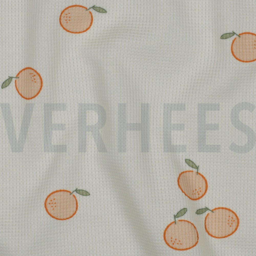 JERSEY GAUFRÉ ORANGES ÉCRU #7