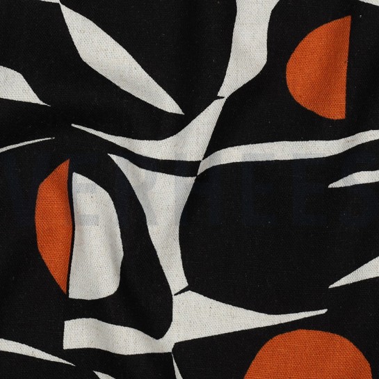 LINNEN VISCOSE ABSTRACT COGNAC #7