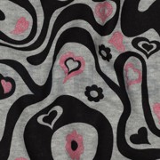 SWEAT MELANGE GLITTER RETRO BLOEMEN LICHTGRIJS GEMÊLEERD (thumbnail) #2