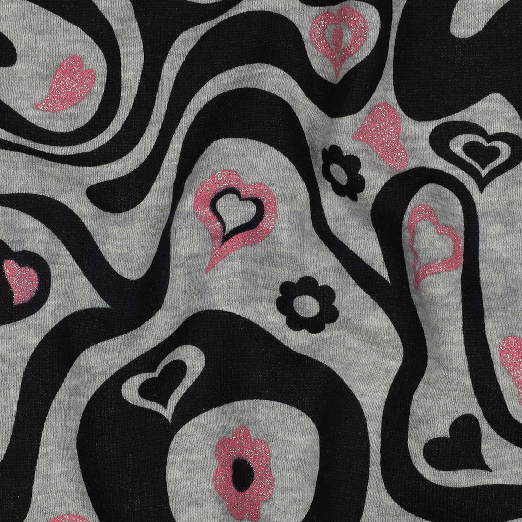 SWEAT MELANGE GLITTER RETRO BLOEMEN LICHTGRIJS GEMÊLEERD (high resolution) #2