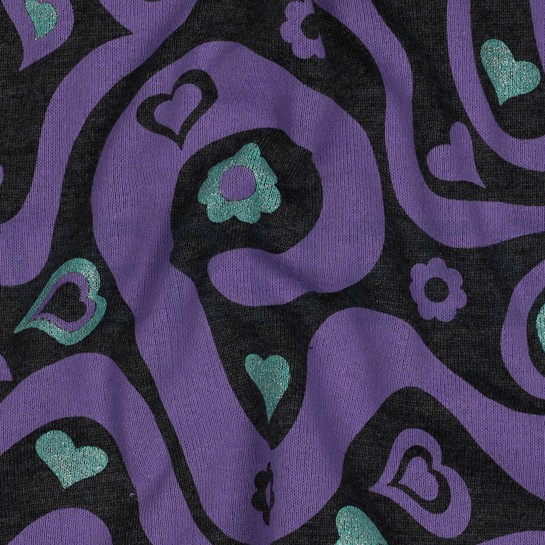 SWEAT MELIERT GLITZER RETRO BLUMEN ANTHRAZIT MELIERT #7