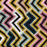 VISCOSE ROSELLA STRETCH GEOMETRISCH MOSTERDGEEL (thumbnail) #2