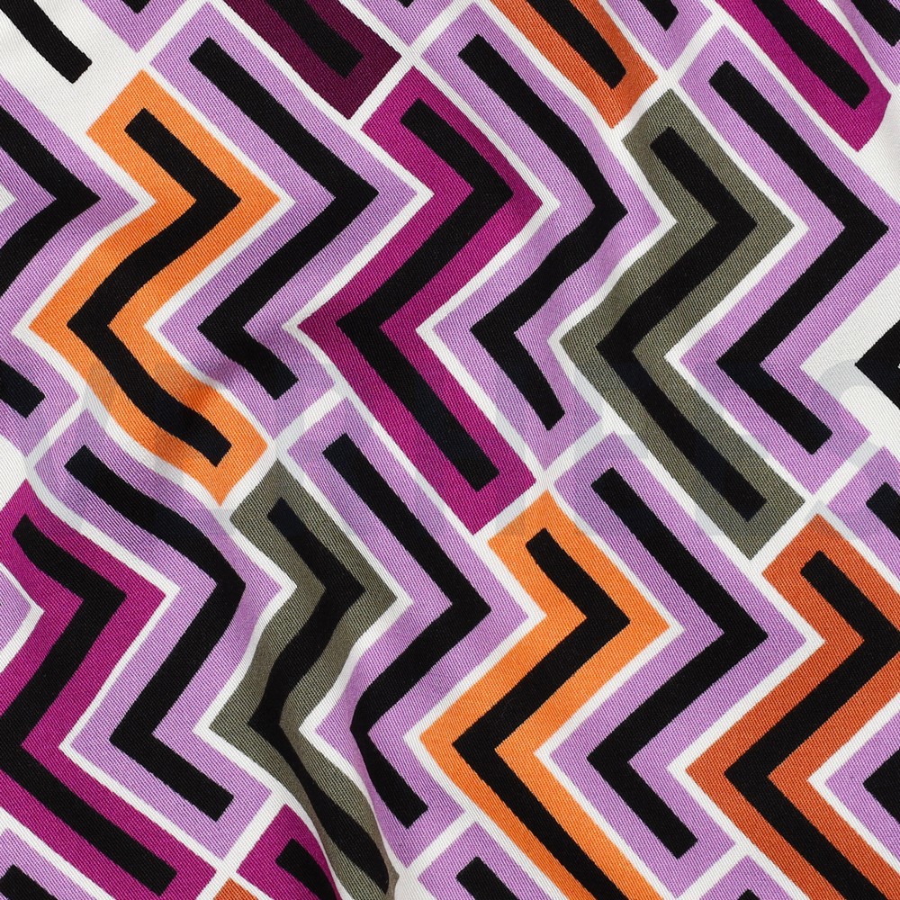 VISCOSE ROSELLA STRETCH GEOMETRIC LILAC #7