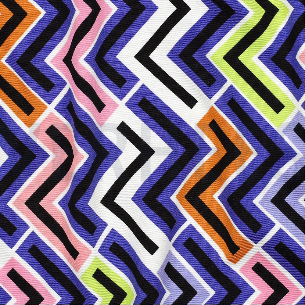 VISCOSE ROSELLA STRETCH GEOMETRISCH PAARS #7