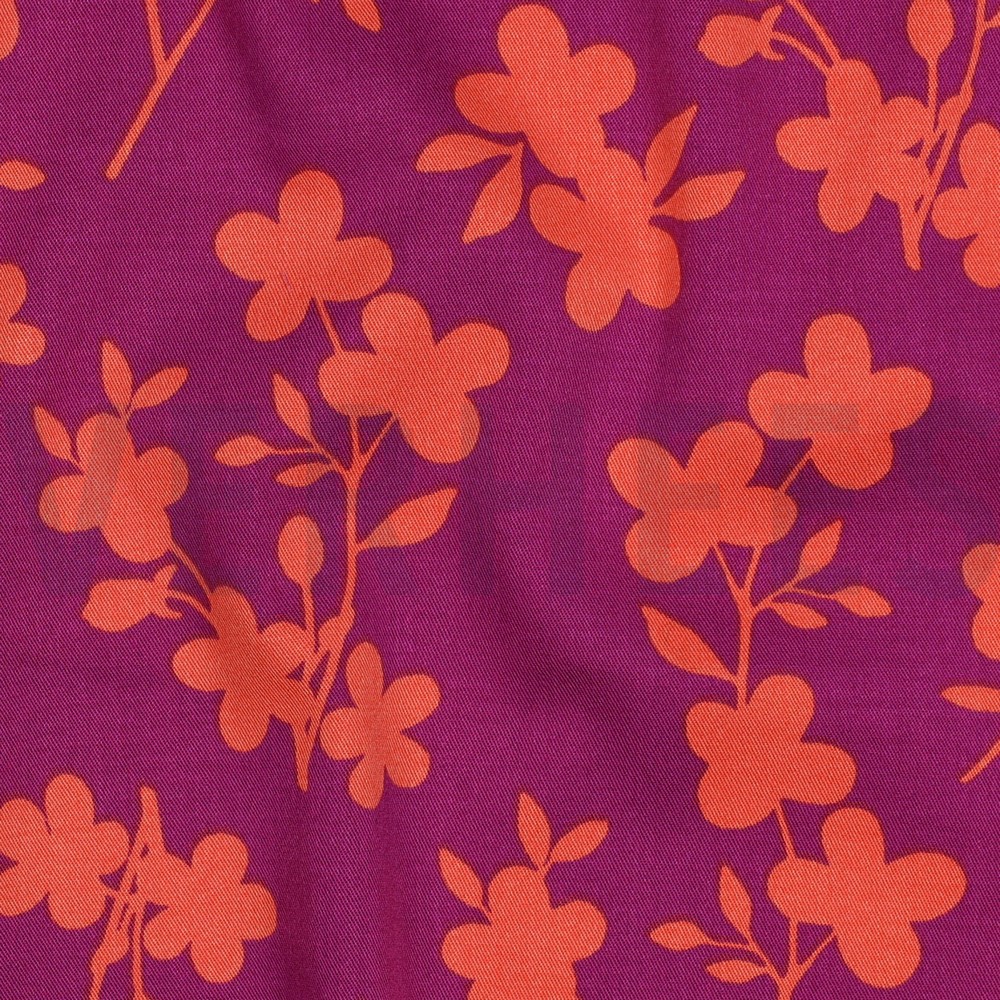 VISCOSE ROSELLA STRETCH BLOEMEN FUCHSIA #7