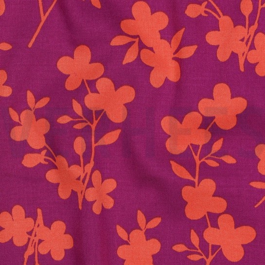 VISKOSE ROSELLA STRETCH BLUMEN FUCHSIA #7
