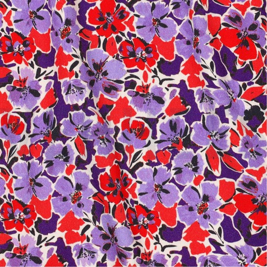 VISKOSE ROSELLA STRETCH DIGITAL BLUMEN LILA #7