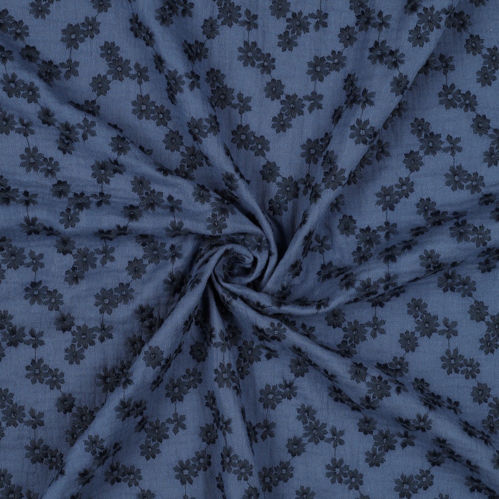 DOUBLE GAUZE EMBROIDERY FLOWERS JEANS #7
