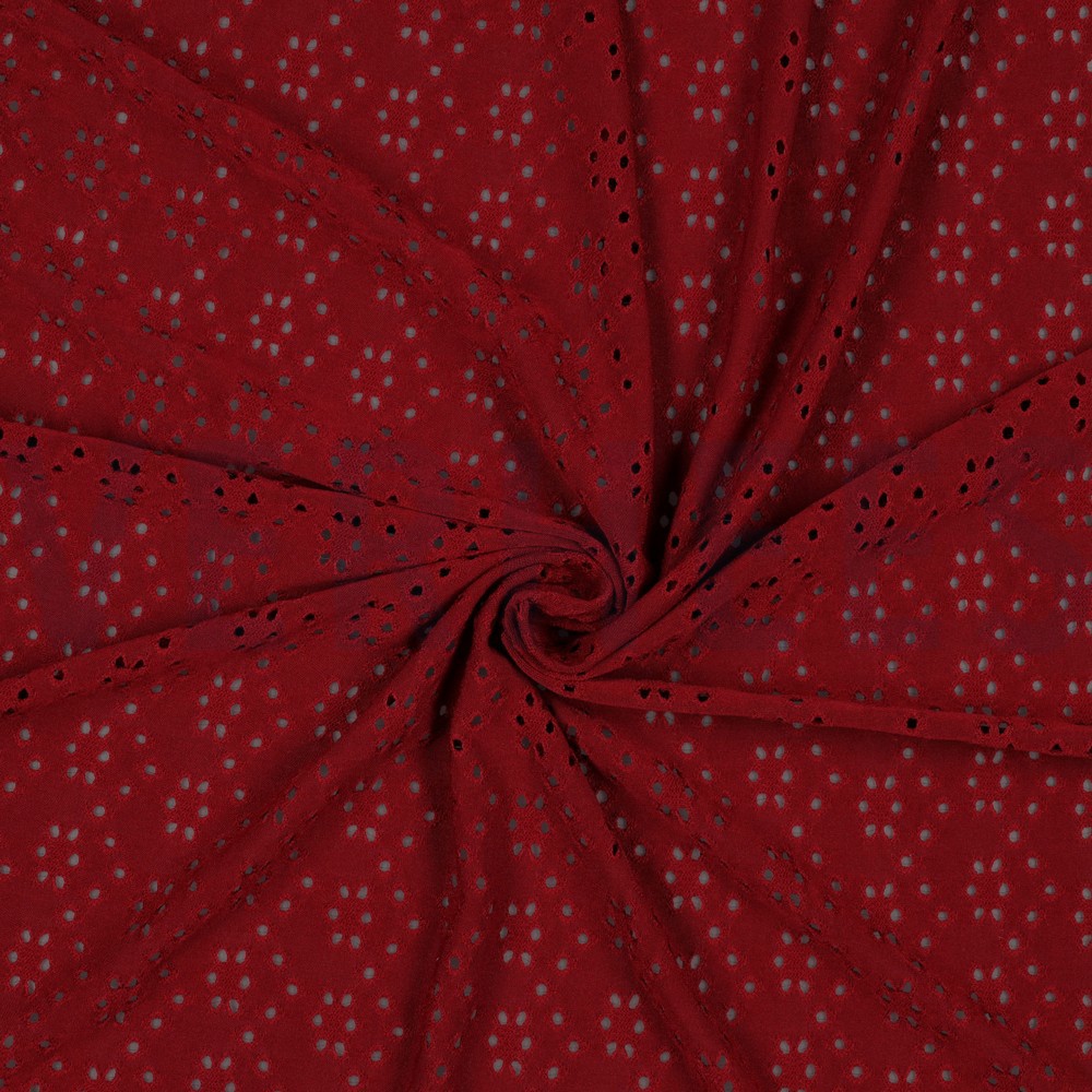 EYELET STRETCH ROUGE VIN #7