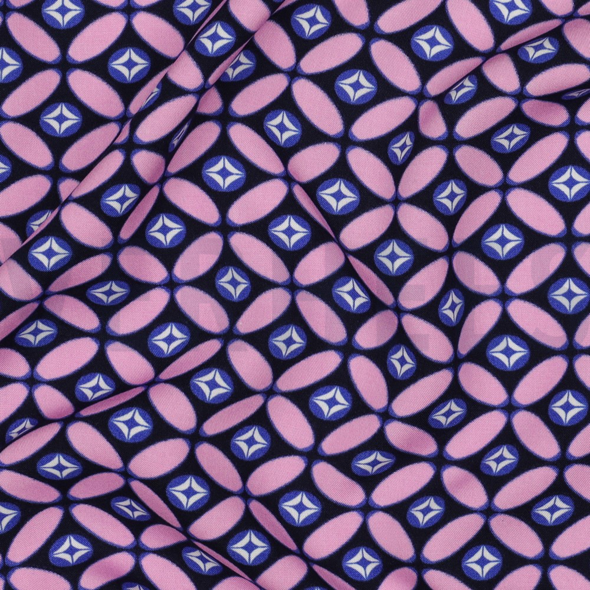 LENZING™ ECOVERO™ RÉTRO BLEU MARINE/ROSE CLAIR (high resolution) #2