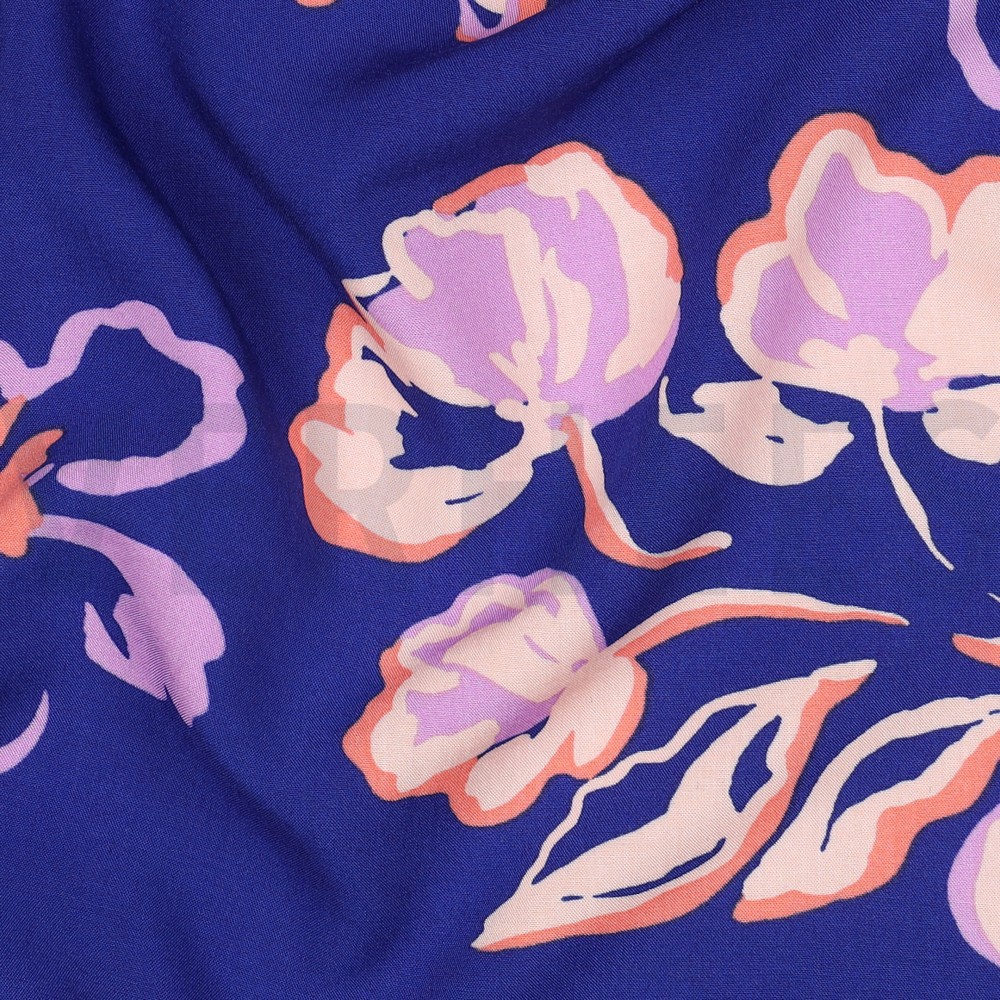 LENZING™ ECOVERO™ FLOWERS COBALT #7