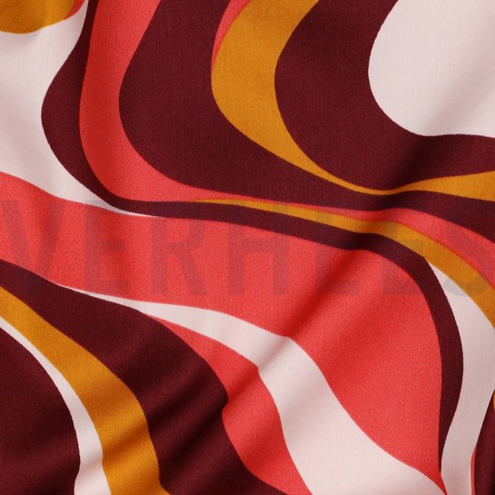 KATOEN SATIJN ABSTRACT BORDEAUXROOD #7