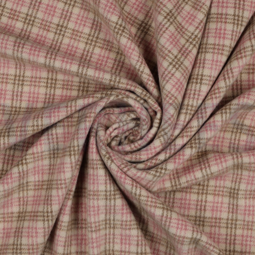 BRUSHED CHECK SAND/LIGHT PINK #7