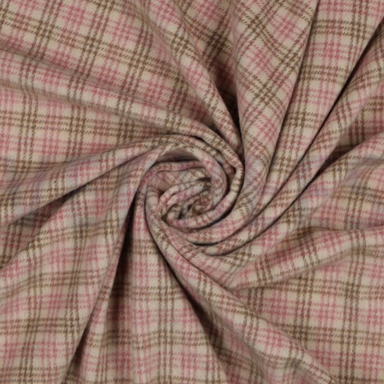 GEBÜRSTETER MANTELLSTOFF KAROS SAND/HELLROSA #7