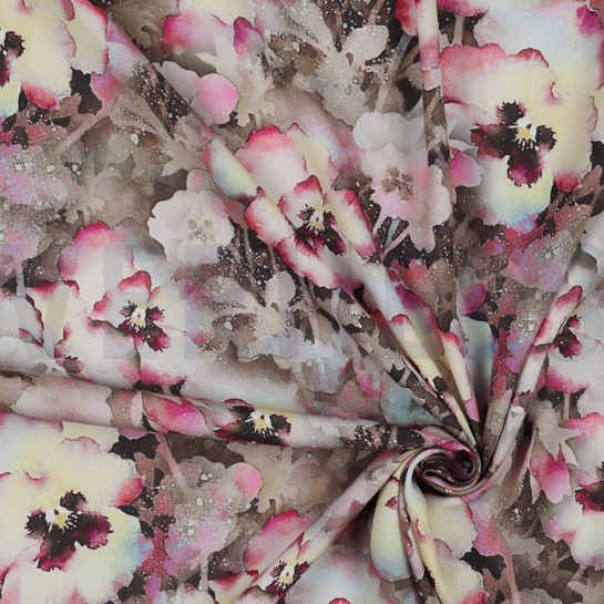 VISCOSE RADIANCE DIGITAAL BLOEMEN TAUPE #7