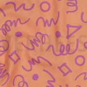 BAUMWOLLE POPELINE GEOMETRISCH PFIRSICH/LILA (thumbnail) #2