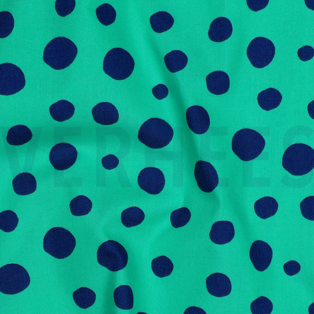 FEIN GEWEBTE BAUMWOLLPOPELINE GEOMETRISCH MARINEBLAU/PETROL #7