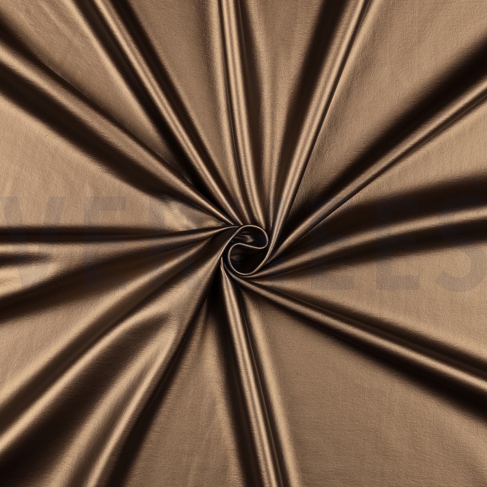 KUNSTLEDER WEICH STRETCH METALLIC BRONZE/SCHWARZ #7
