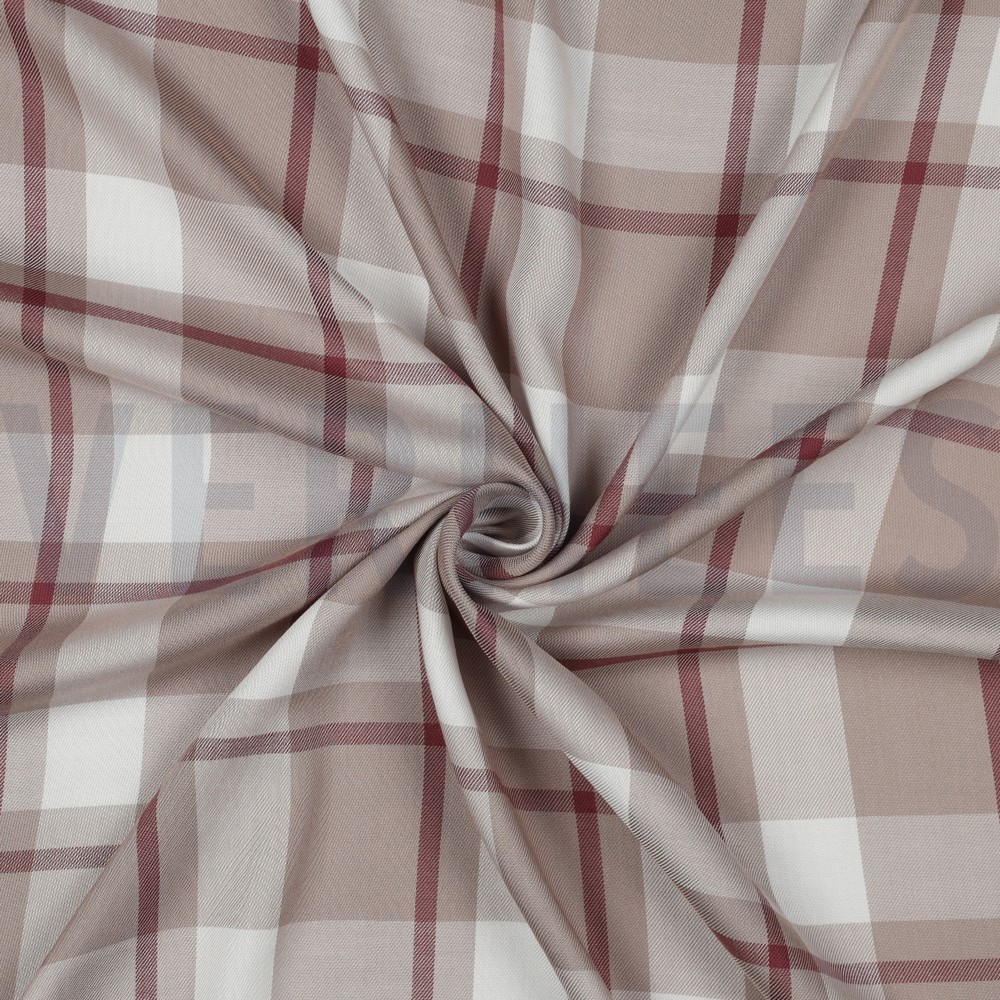 VISCOSE GARENGEVERFD RUITEN BEIGE #7