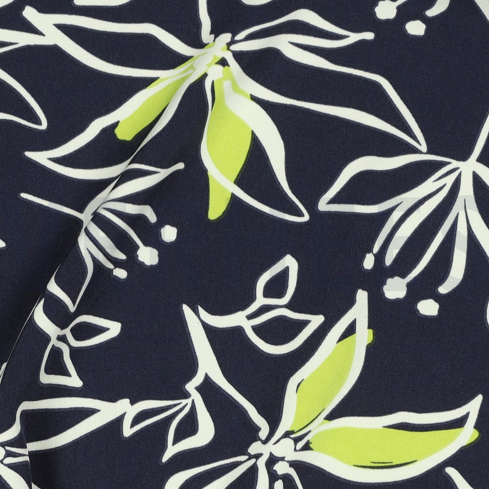 MAGNOLIA STRETCH FLEURS BLEU MARINE #7