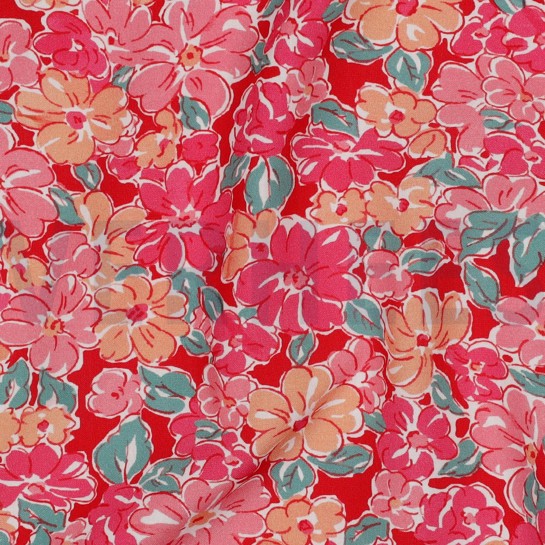 VISCOSE RADIANCE DIGITAAL BLOEMEN FUCHSIA #7