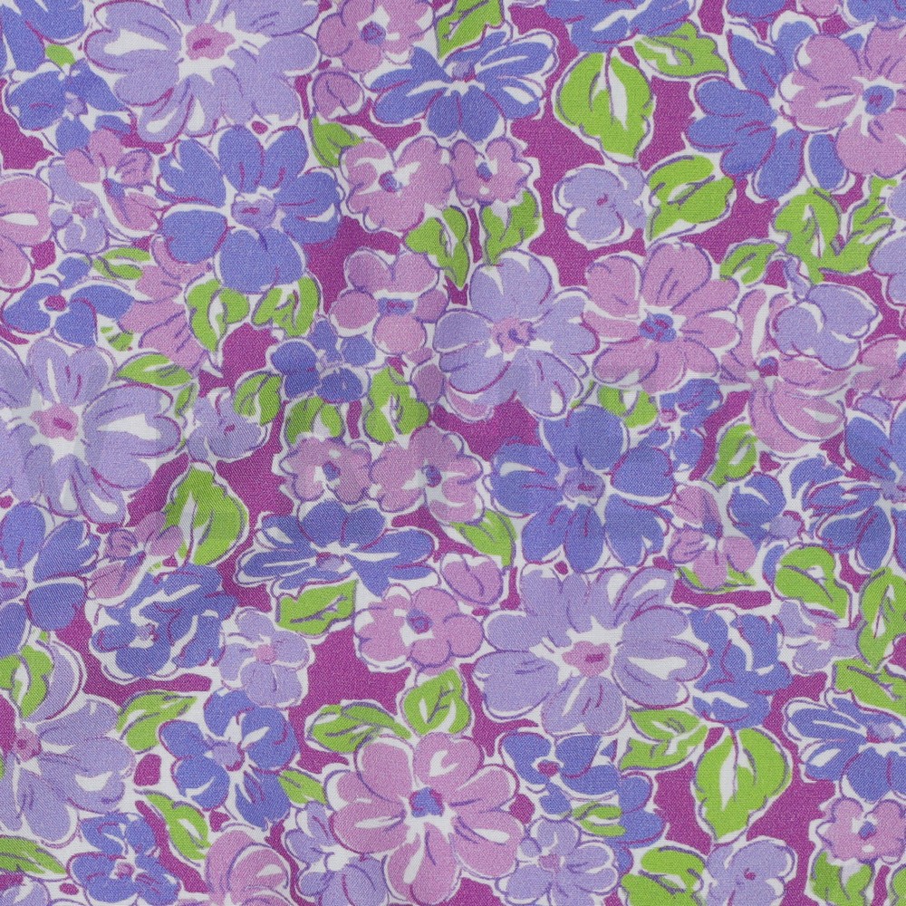 VISCOSE RADIANCE DIGITAL FLOWERS PURPLE #7