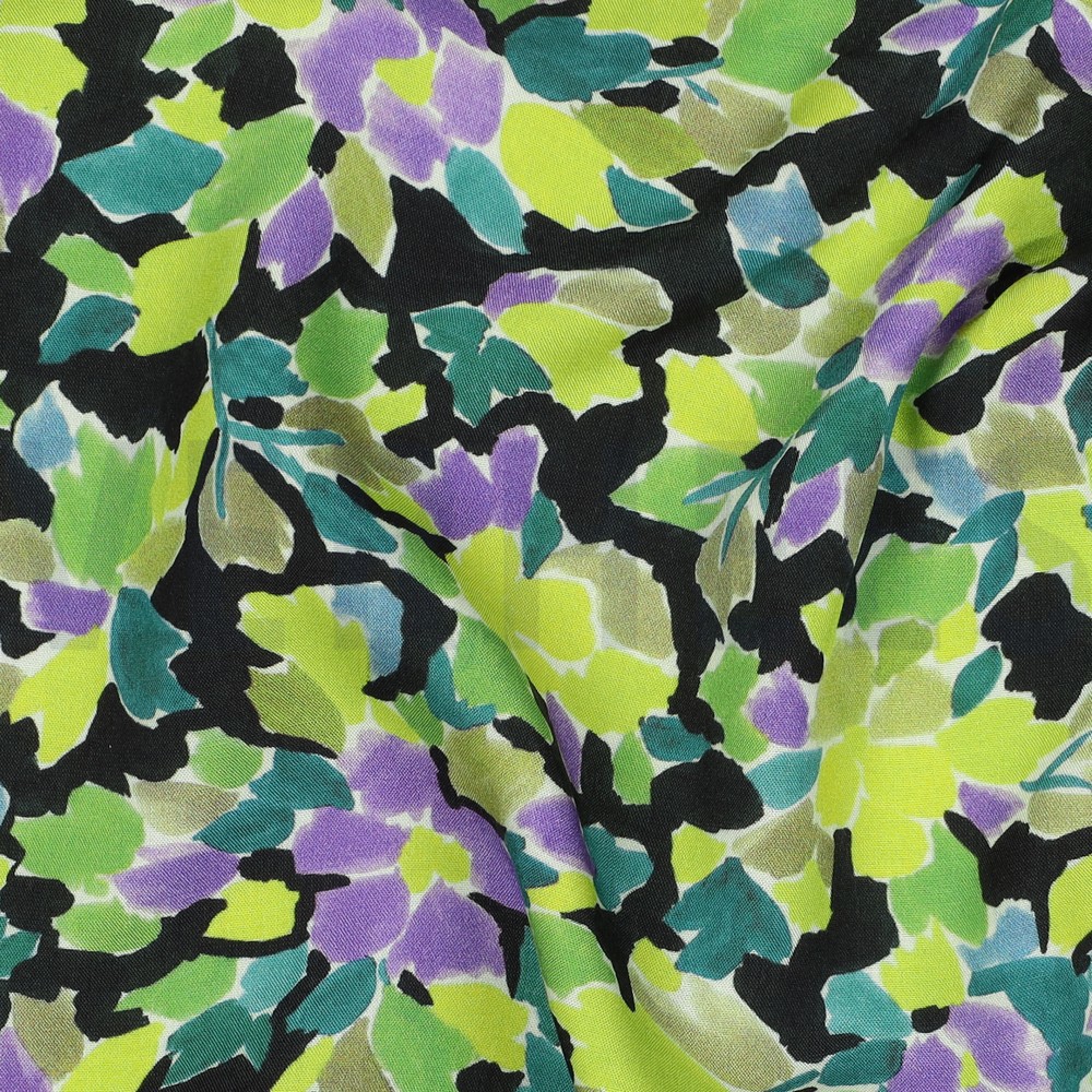 VISCOSE RADIANCE DIGITAAL BLOEMEN GROEN #7