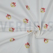 DOUBLE GAUZE EMBROIDERY FLOWERS WHITE (thumbnail) #2
