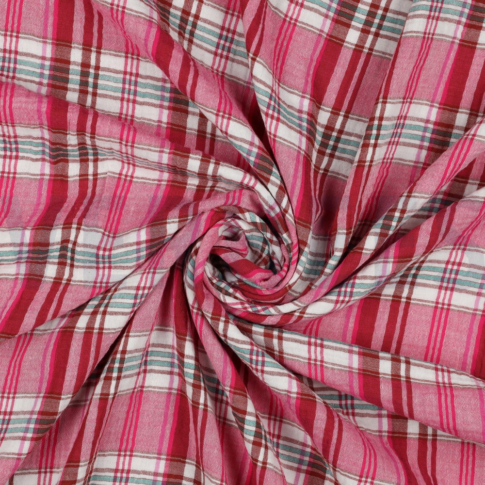 DOUBLE SIDED DOUBLE GAUZE CHECKS PINK CHECK #7