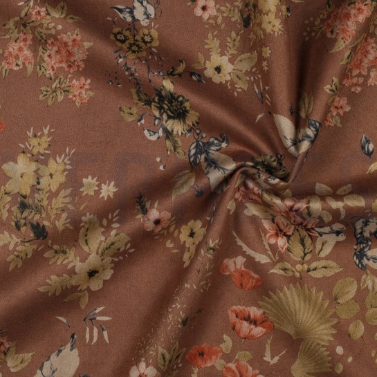 SUEDE STRETCH BLUMEN HASELNUSS #7
