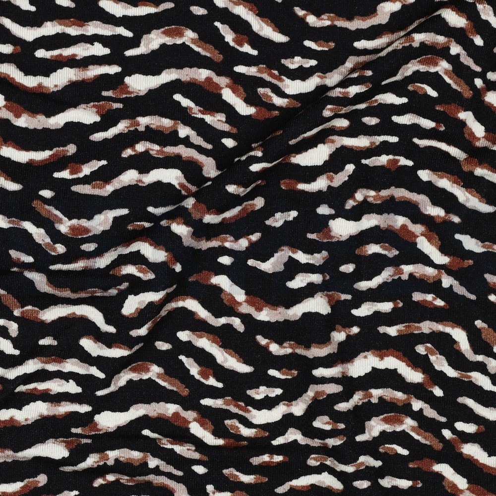 VISCOSE JERSEY DIGITAAL DIERENHUID ZWART #7