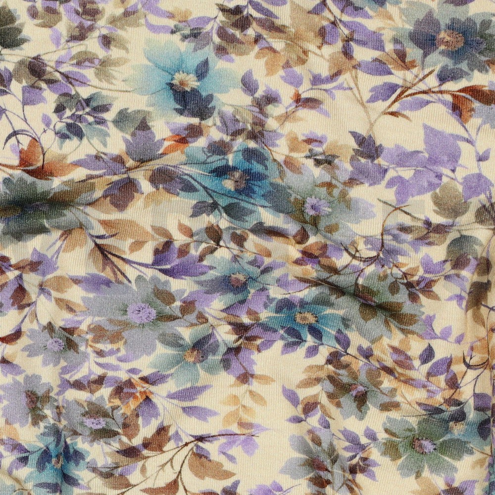 VISCOSE JERSEY DIGITAAL BLOEMEN ZAND #7