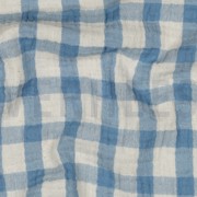 DOUBLE GAUZE LINEN YARN DYED CHECKS LIGHT BLUE / NATURAL (thumbnail) #2