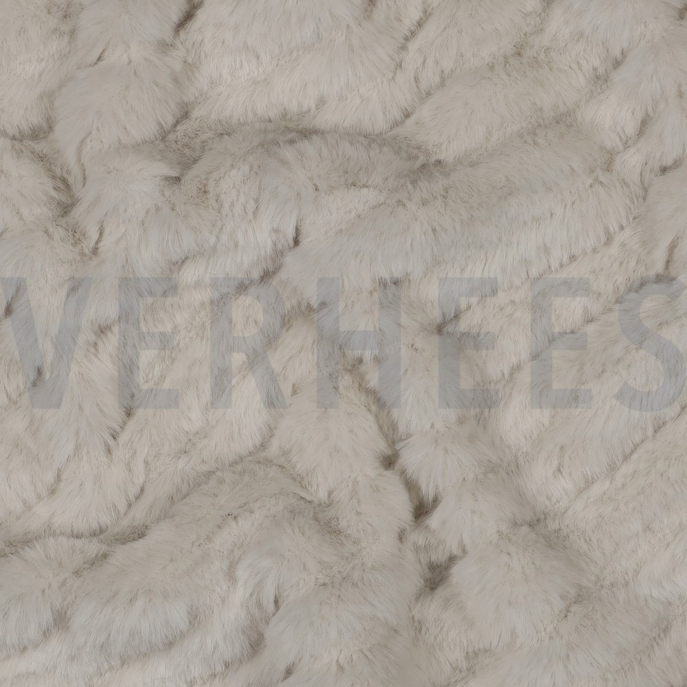 KUNSTPELZ STREIFEN BEIGE #7