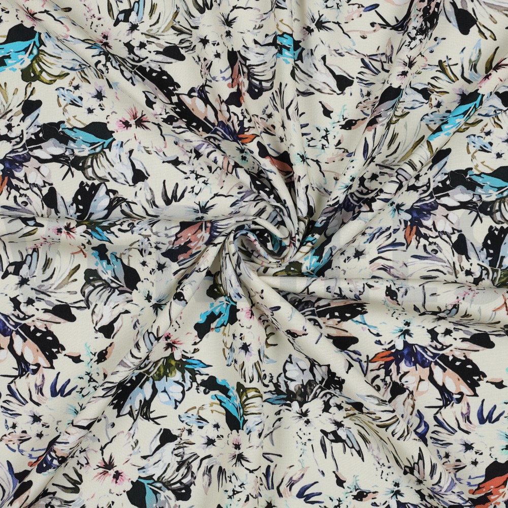 VISCOSE RADIANCE DIGITAAL BLOEMEN ECRU #7
