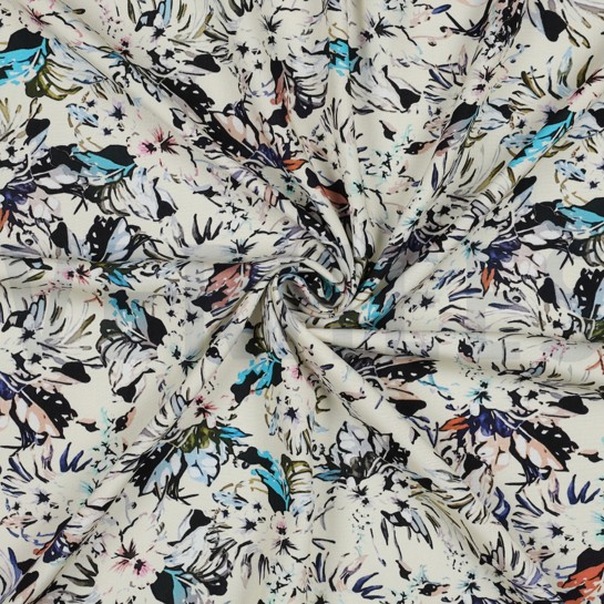 VISKOSE RADIANCE DIGITAL BLUMEN ECRU #7