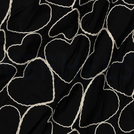 STEPPSTOFF STICKEREI HERZEN SCHWARZ #7