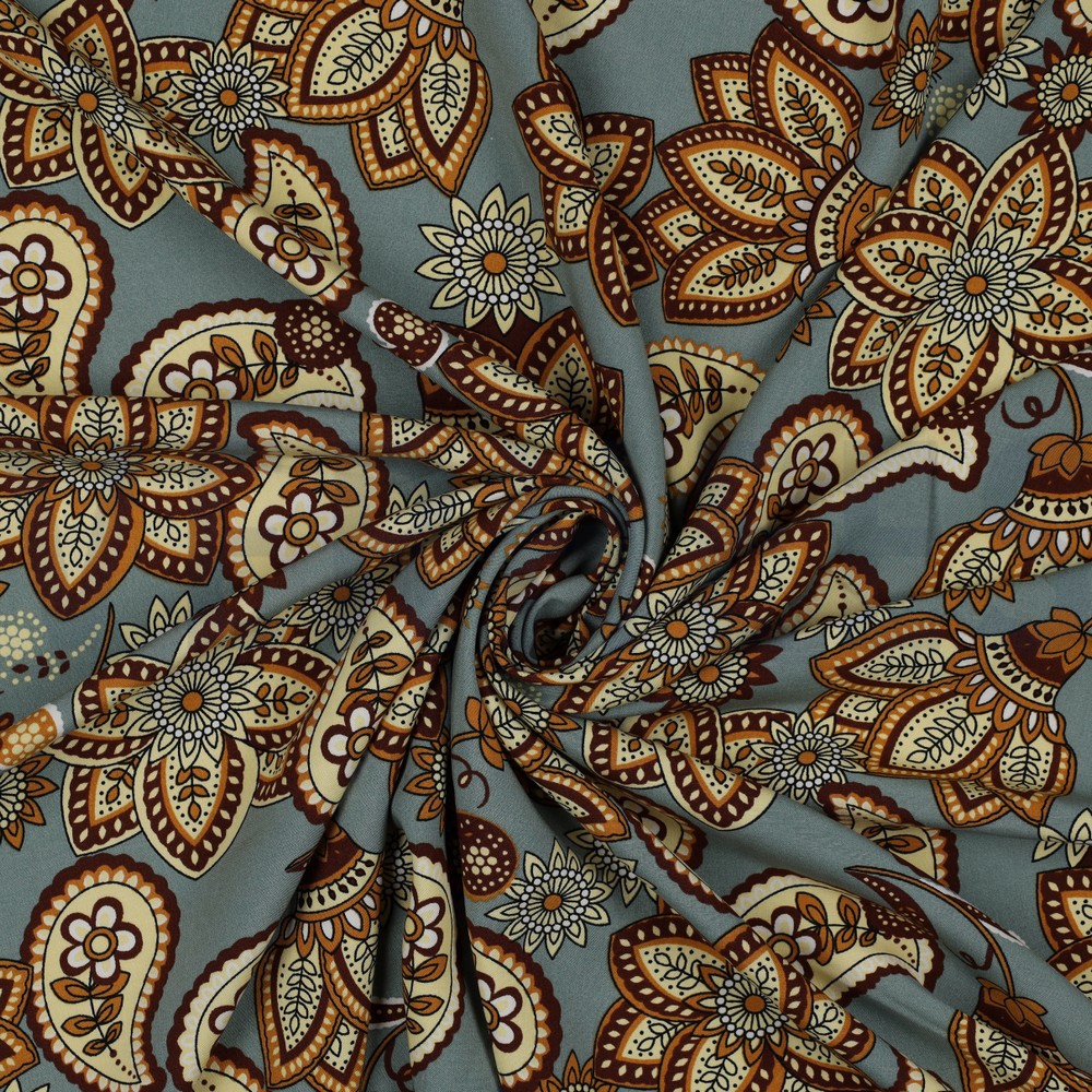 VISCOSE RADIANCE PAISLEY OLD GREEN #7