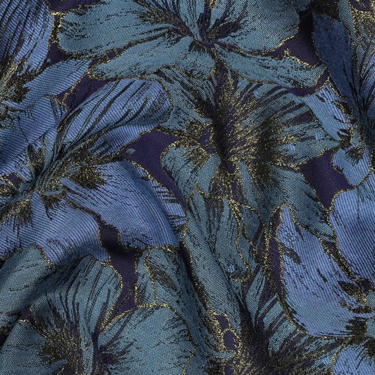 JACQUARD BLOEMEN BLAUW #7