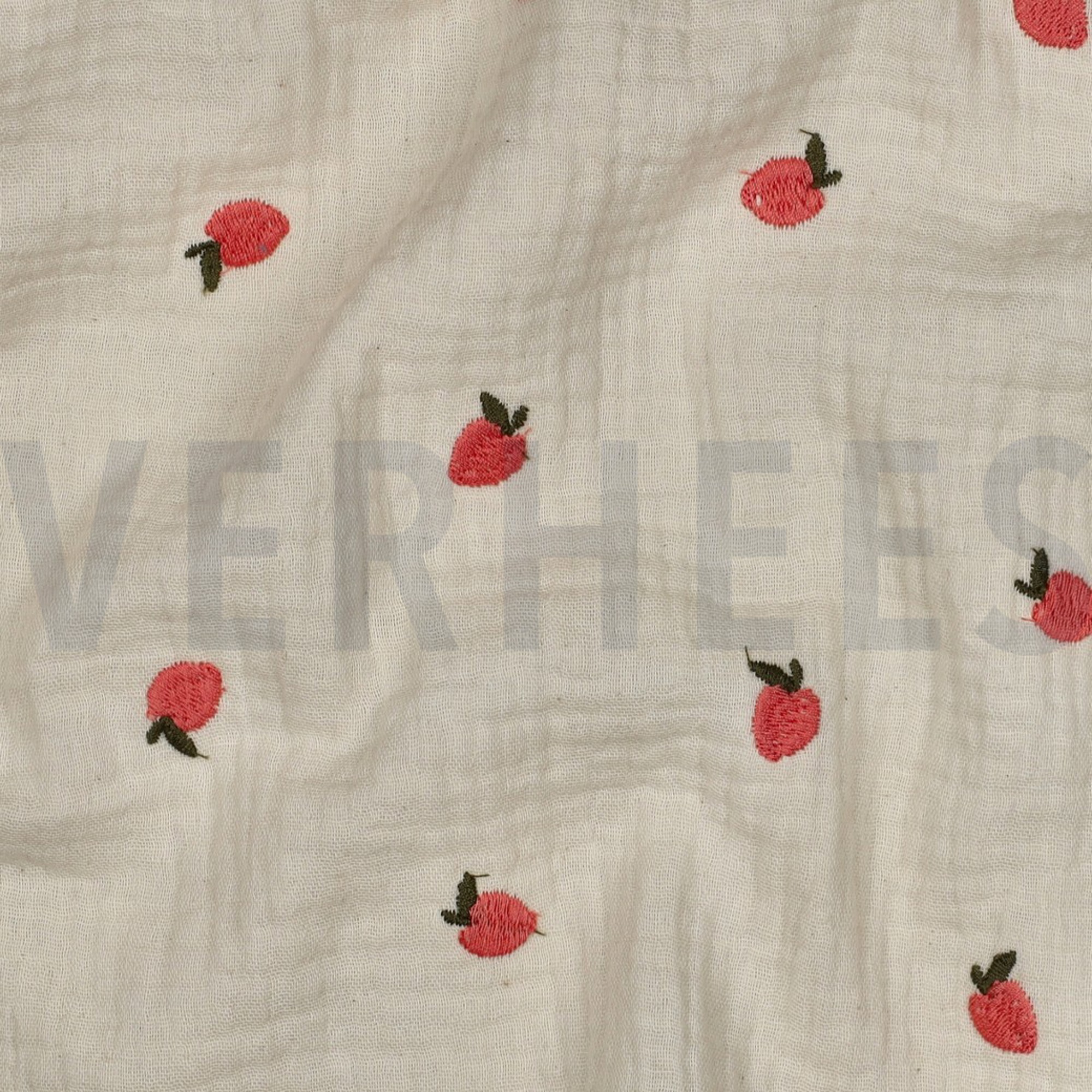 MUSSELIN NATURAL STICKEREI FRÜCHTE NATUR/PFIRSICH (high resolution) #2