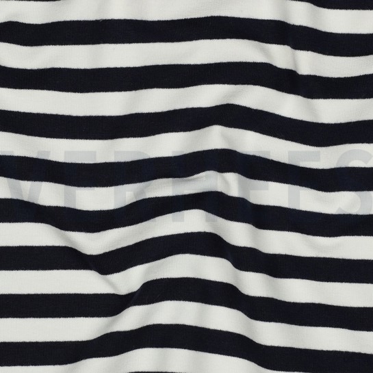 FRENCH TERRY GARNGEFÄRBT STREIFEN MARINEBLAU/OFFWHITE #7