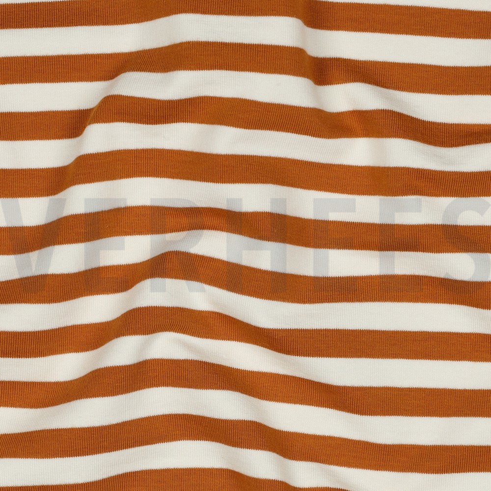 FRENCH TERRY YARN DYED STRIPES LIGHT BROWN #7