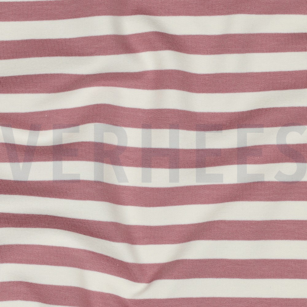 FRENCH TERRY YARN DYED STRIPES DARK ROSE #7