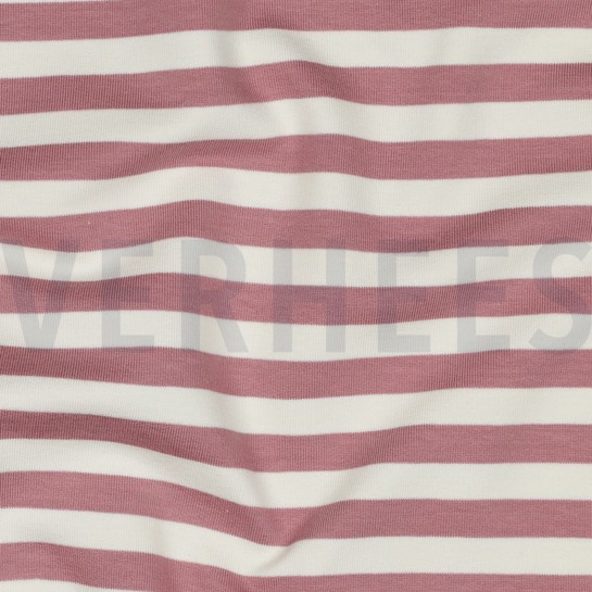 FRENCH TERRY GARNGEFÄRBT STREIFEN DUNKELROSA #7