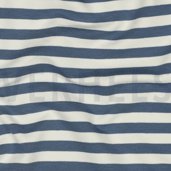 FRENCH TERRY GARNGEFÄRBT STREIFEN JEANSBLAU #7