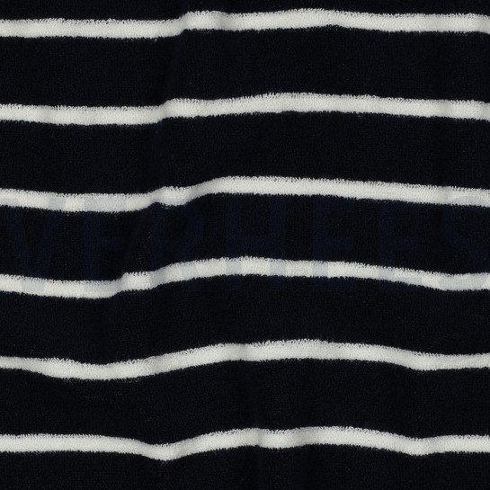 COTTON TOWELLING YARN DYED STRIPES DARK BLUE #7