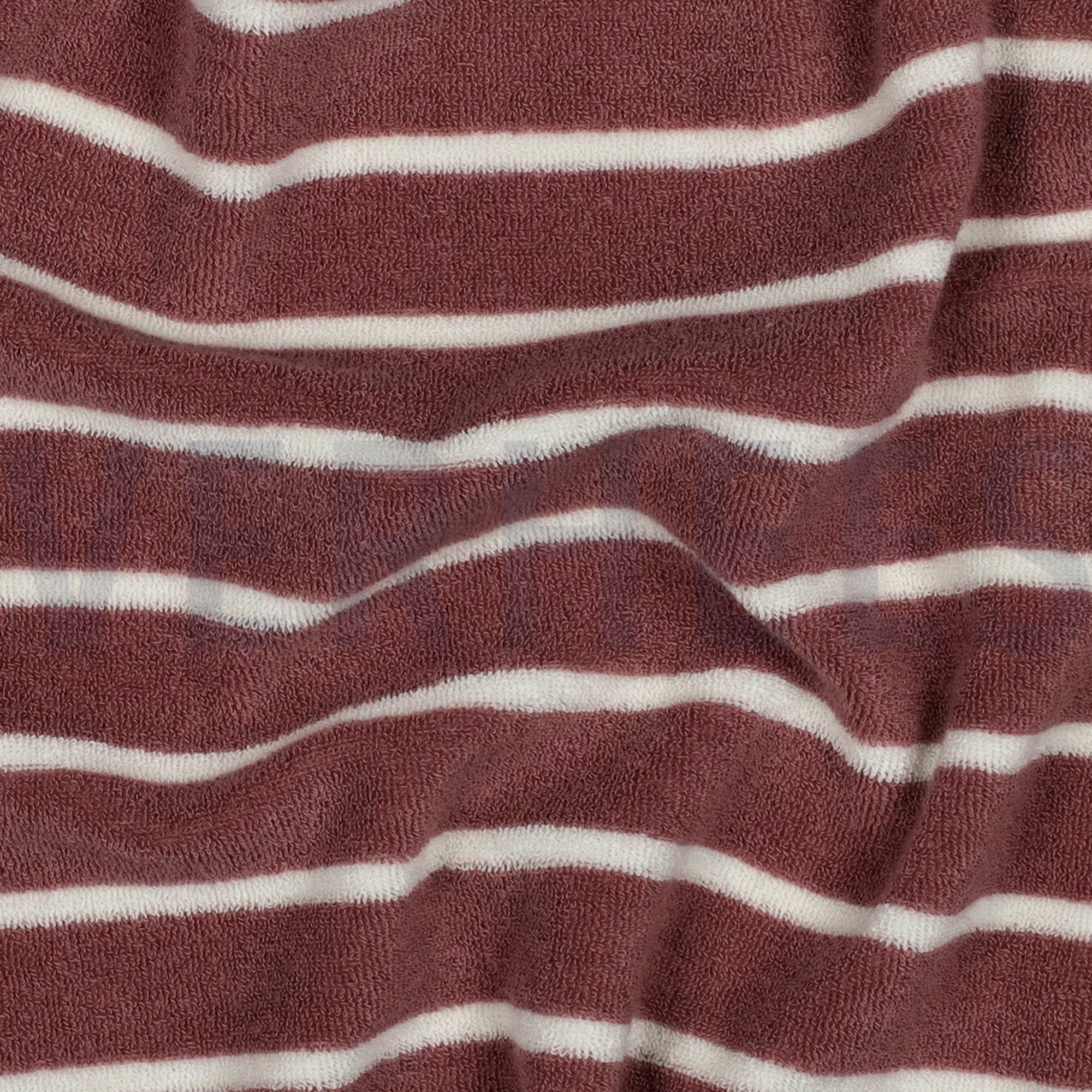 COTTON TOWELLING YARN DYED STRIPES MAUVE/ECRU (high resolution) #2