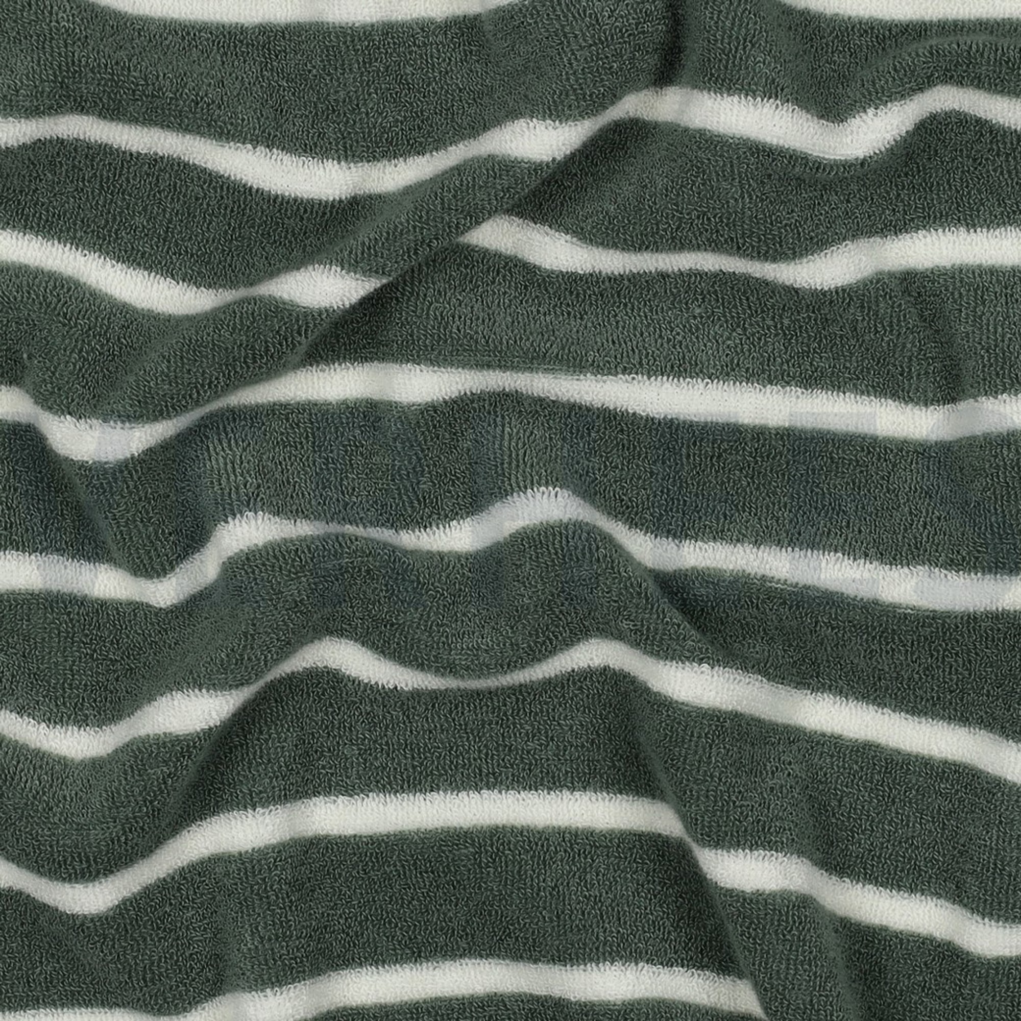 BAUMWOLLE FROTTEE GARNGEFÄRBT STREIFEN SALBEI/ECRU (high resolution) #2