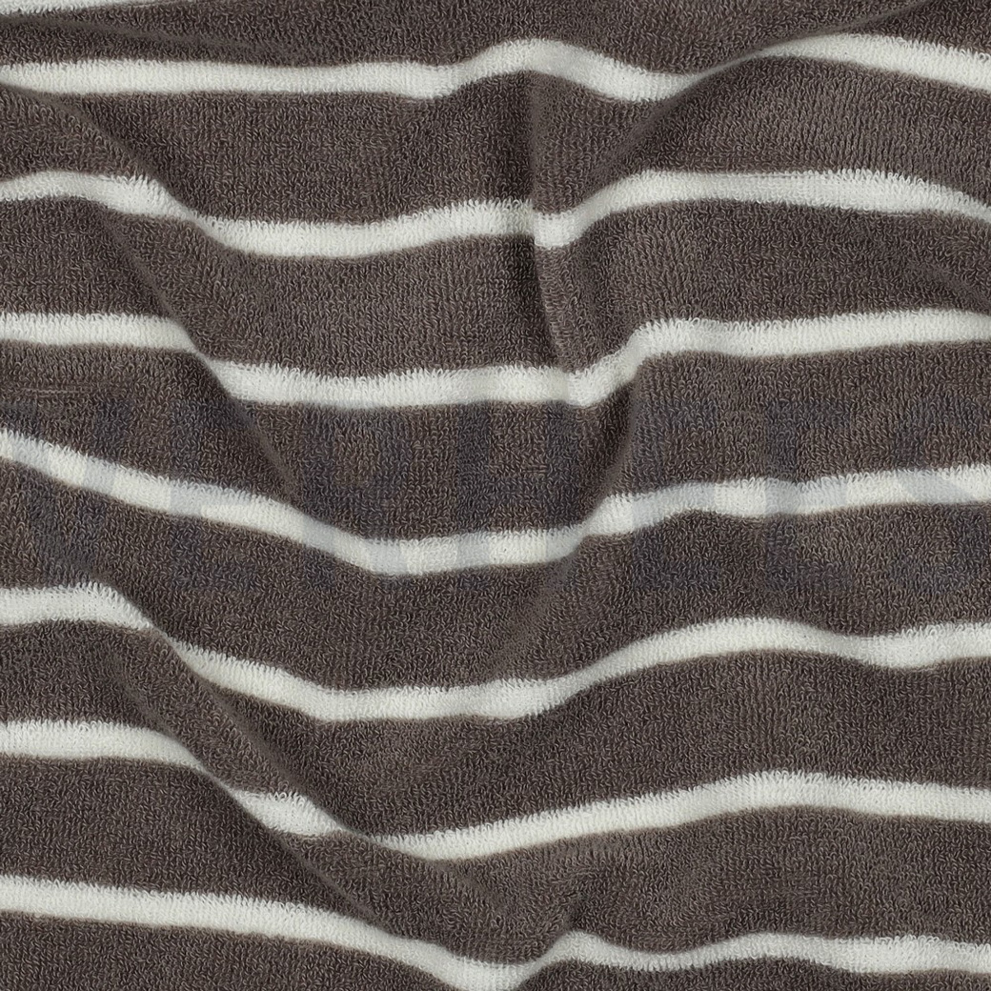 BAUMWOLLE FROTTEE GARNGEFÄRBT STREIFEN TAUPE/ECRU (high resolution) #2