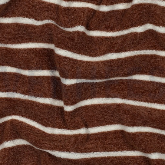 BAUMWOLLE FROTTEE GARNGEFÄRBT STREIFEN KAMEL/ECRU #7